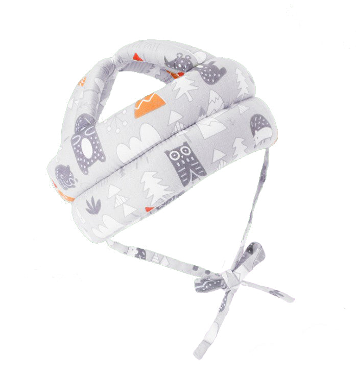 Casca protectie copii 6-36 luni, bumbac plus spuma, ajustabila, 65grame, gri