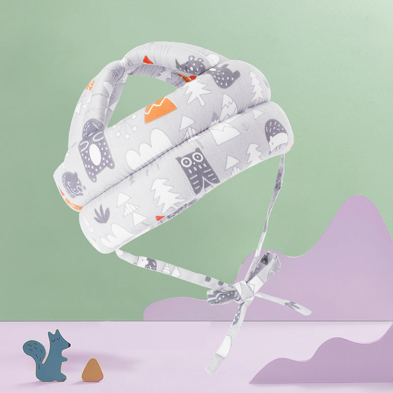 Casca protectie copii 6-36 luni, bumbac plus spuma, ajustabila, 65grame, gri