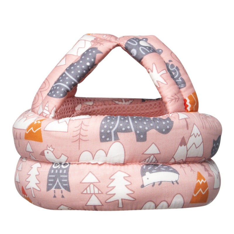 Casca protectie copii 6-36 luni, bumbac plus spuma, ajustabila, 65grame, roz
