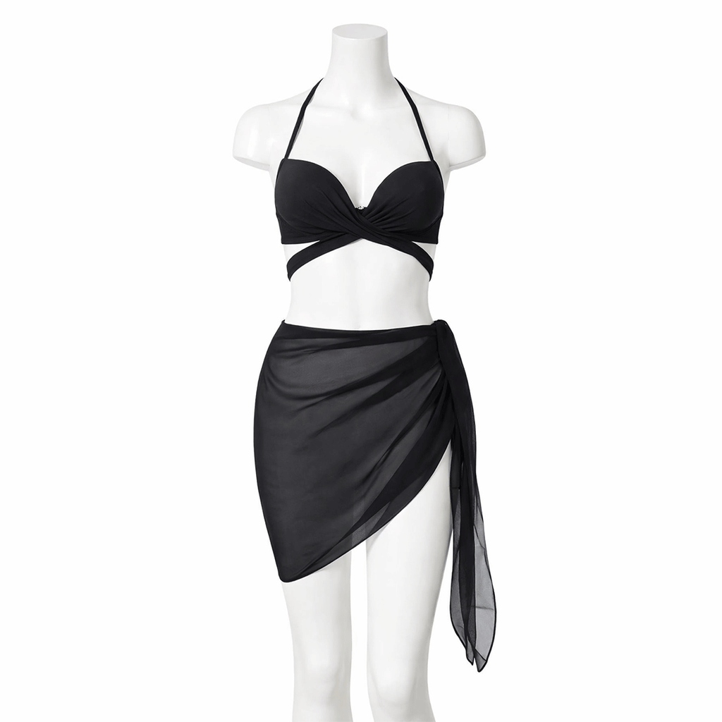 Fusta de Plaja Dama, Pareo Elegant Reglabil Lateral, Material Usor si Fluid