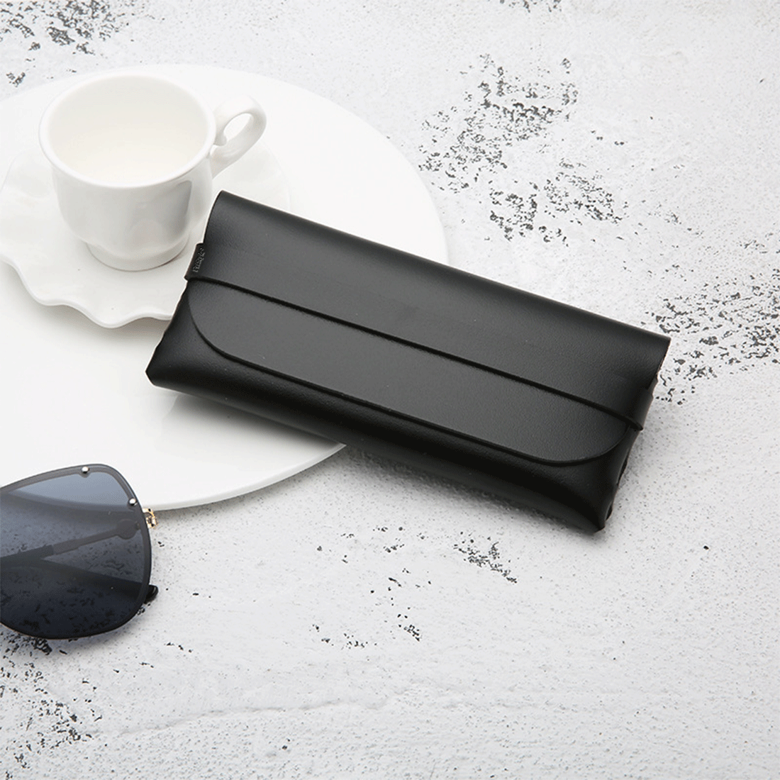 Set 10 Lavete Microfibra pentru Ochelari si Toc de Ochelari Negru, Imprimeu Pisica Cocheta cu Ochelari, Lavete Curatare 