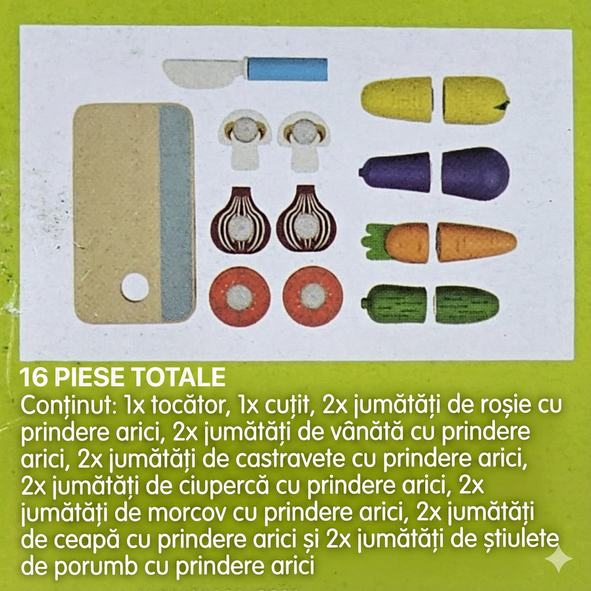 Set Jucarii Montessori Taiat din Lemn