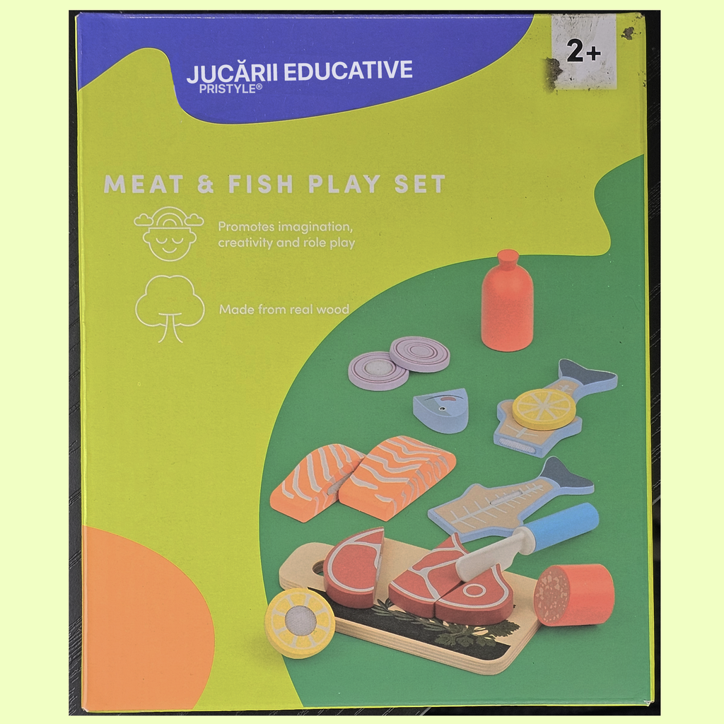 Set Jucarii Montessori Taiat din Lemn