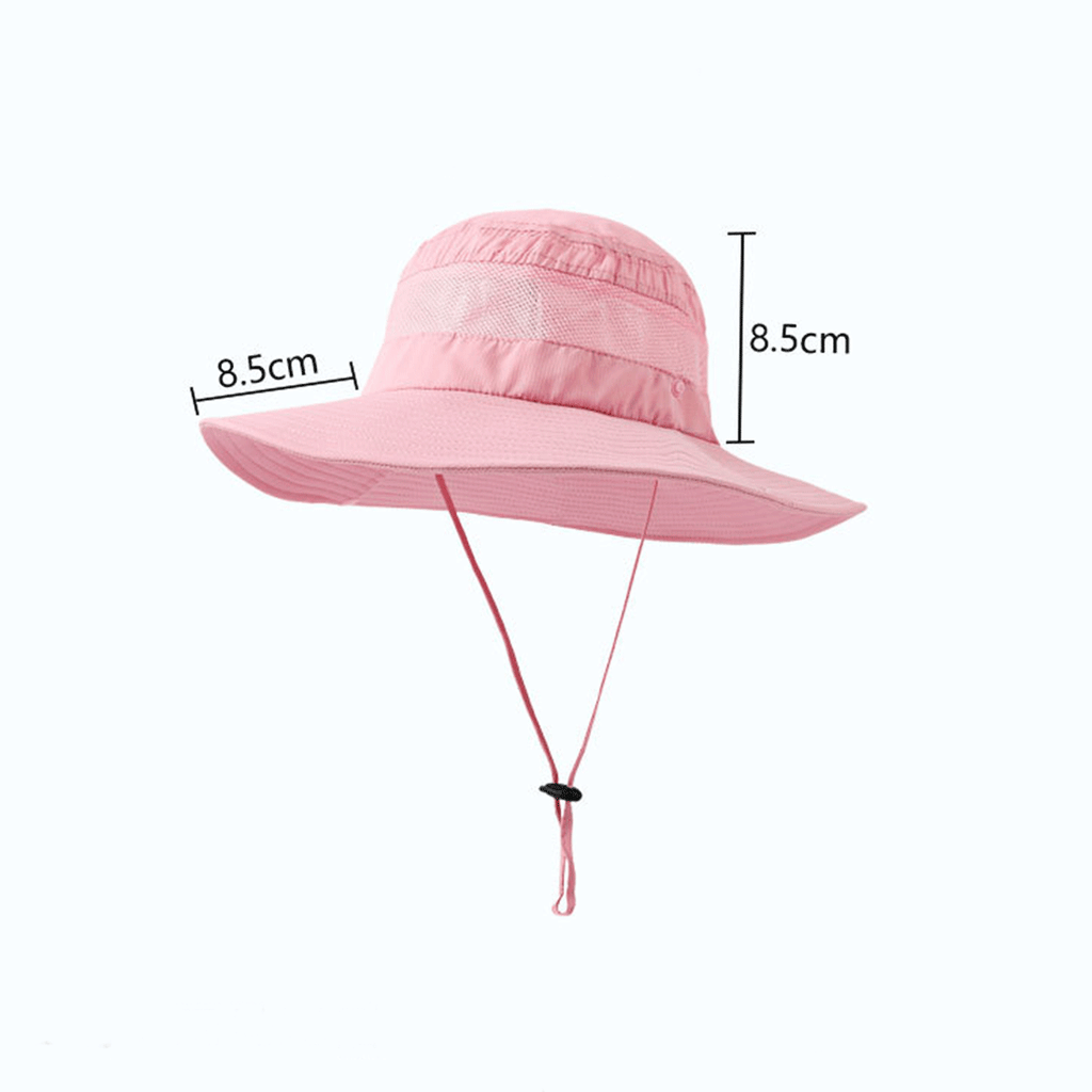 Palarie de Camping si Drumetie, cu Protectie Solara UV, Bor Lat si Design Special cu Decupaj pentru Prinderea Parului in