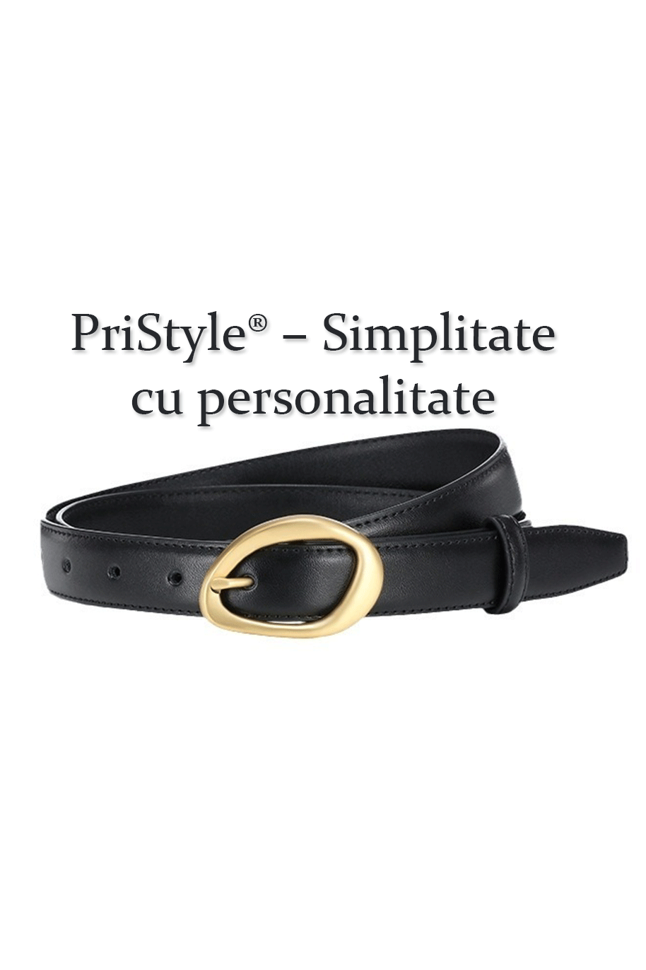 Curea Eleganta pentru Femei din Piele Ecologica de Calitate Superioara si Catarama Aurie, PriStyle®