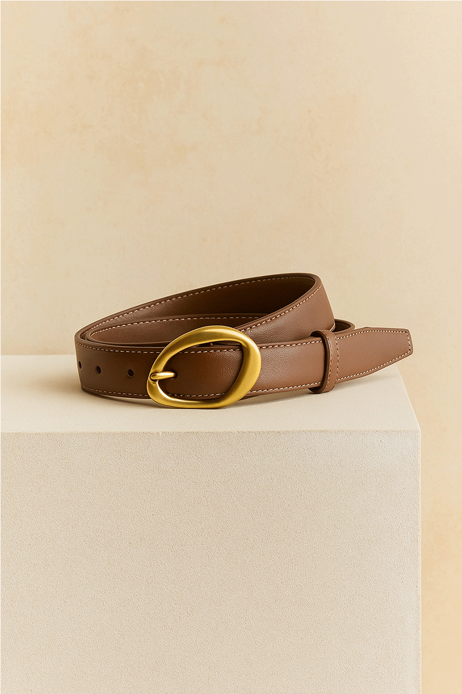 Curea Eleganta pentru Femei din Piele Ecologica de Calitate Superioara si Catarama Aurie, PriStyle®
