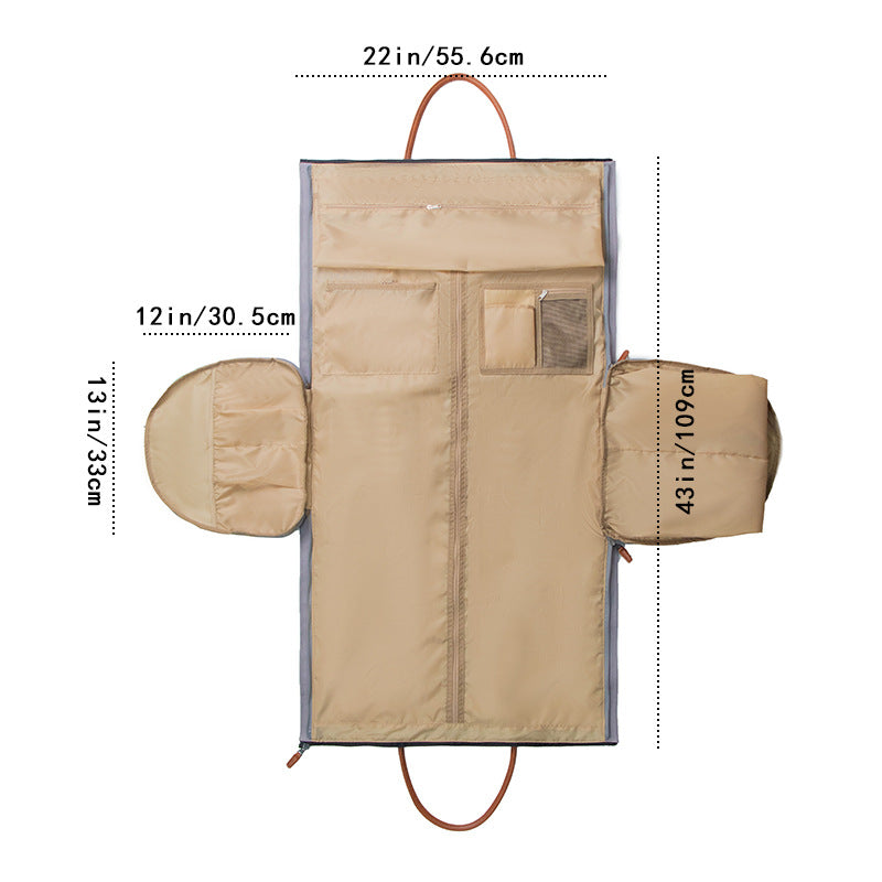 Geanta de Voiaj din PU sau Material Textil cu Buzunare Frontale si Bretea Reglabila
