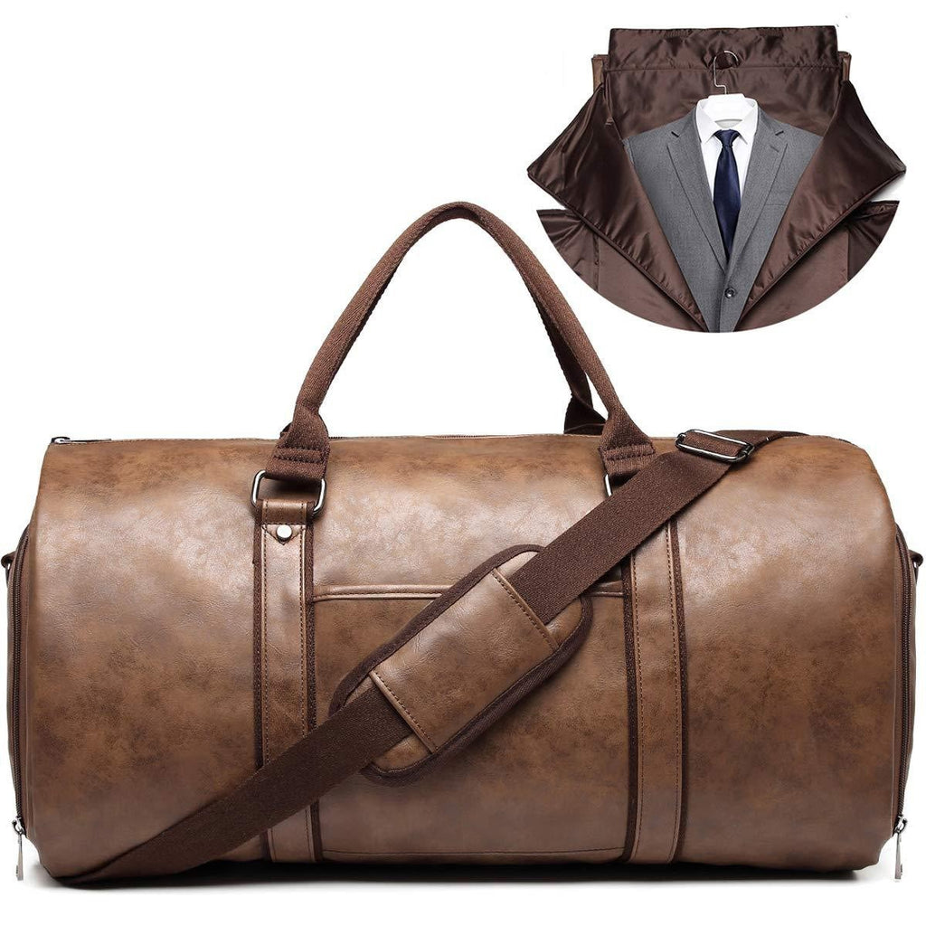 Geanta de Voiaj, din Piele Ecologica, tip Duffel, cu Compartiment Special pentru Pantofi, Bretea de Umar Reglabila, Desi