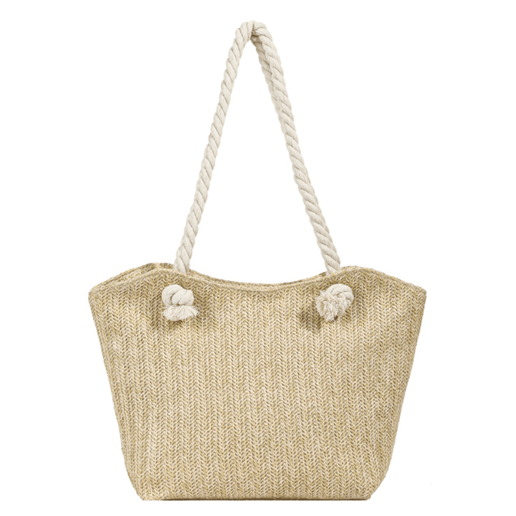 Geanta de Plaja din Paie Impletita, Model Casual Elegant, cu Manere Groase din Franghie, Incapatoare, Perfecta pentru Va