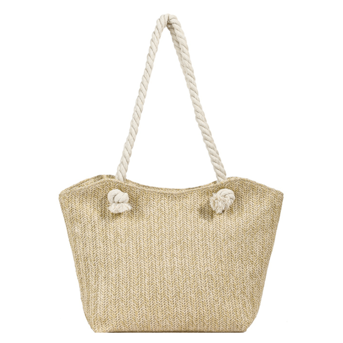 Geanta de Plaja din Paie Impletita, Model Casual Elegant, cu Manere Groase din Franghie, Incapatoare, Perfecta pentru Va
