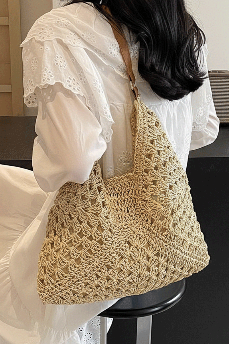 Geanta Crosetata pentru Femei Model Vintage Boho Chic de Umar