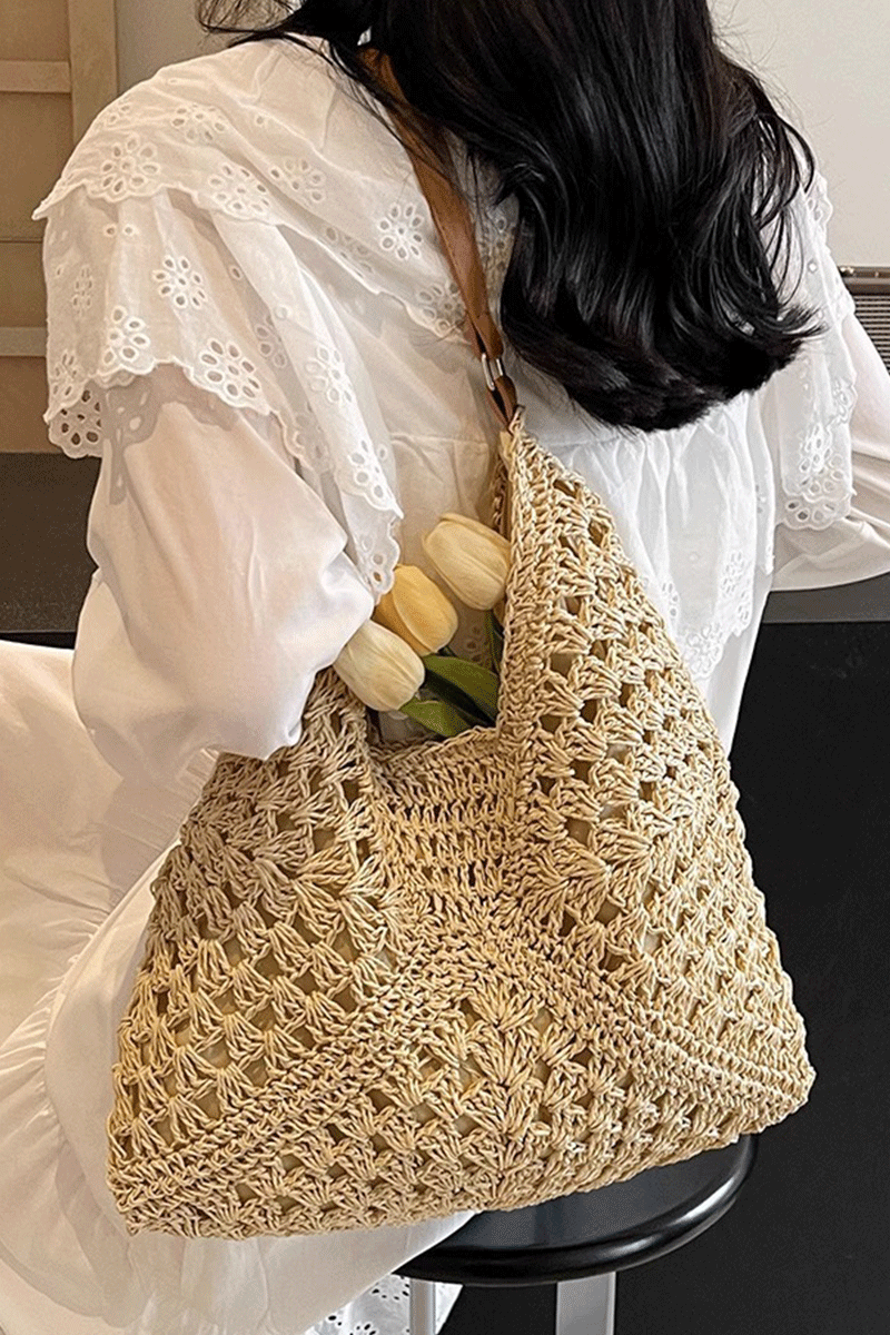 Geanta Crosetata pentru Femei Model Vintage Boho Chic de Umar