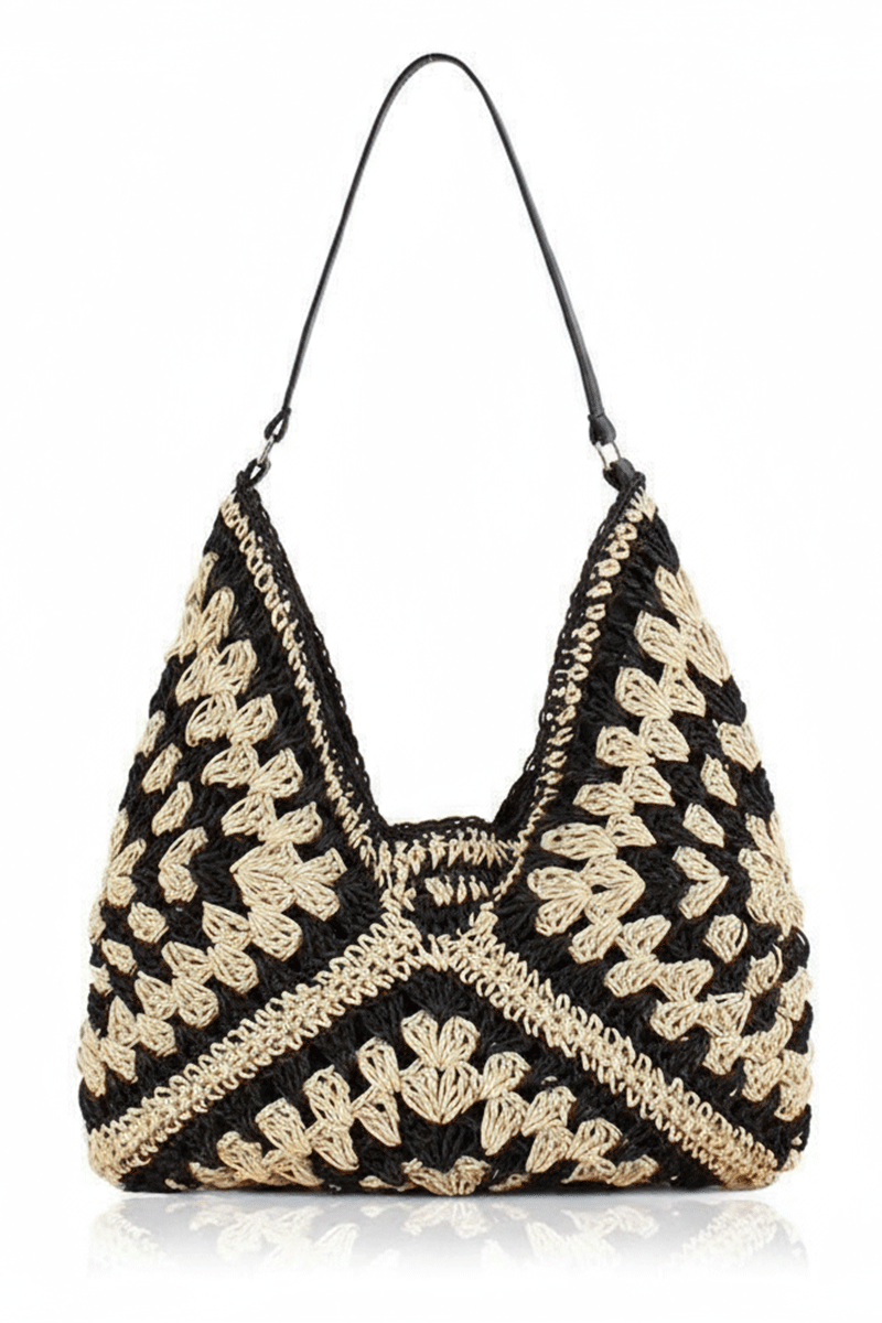 Geanta Crosetata pentru Femei Model Vintage Boho Chic de Umar