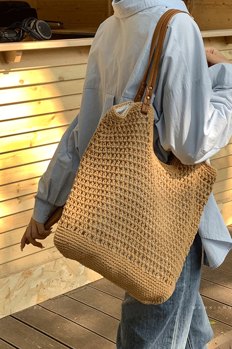 Geanta Crosetata pentru Femei Model Vintage Boho Chic de Umar