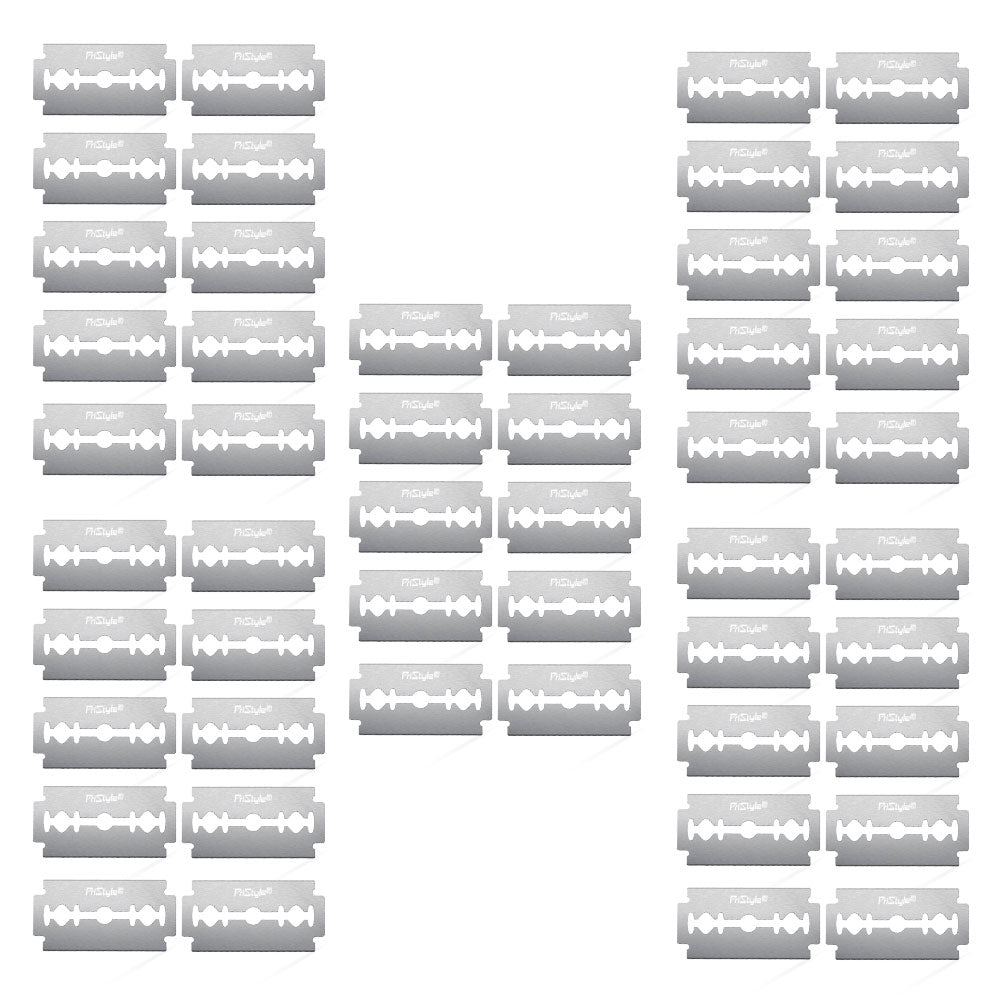 Set de 50 Lame de Ras Clasice, pentru Brici sau Aparat de Ras Manual, Otel inoxidabil, 4*2 cm, PriStyle®