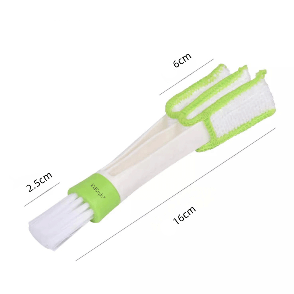 Perie de Curatare Santuri si Ventilatii Interioare Masina, pentru Suprafete Inguste si Dificile, 2 in 1 cu Microfibra De