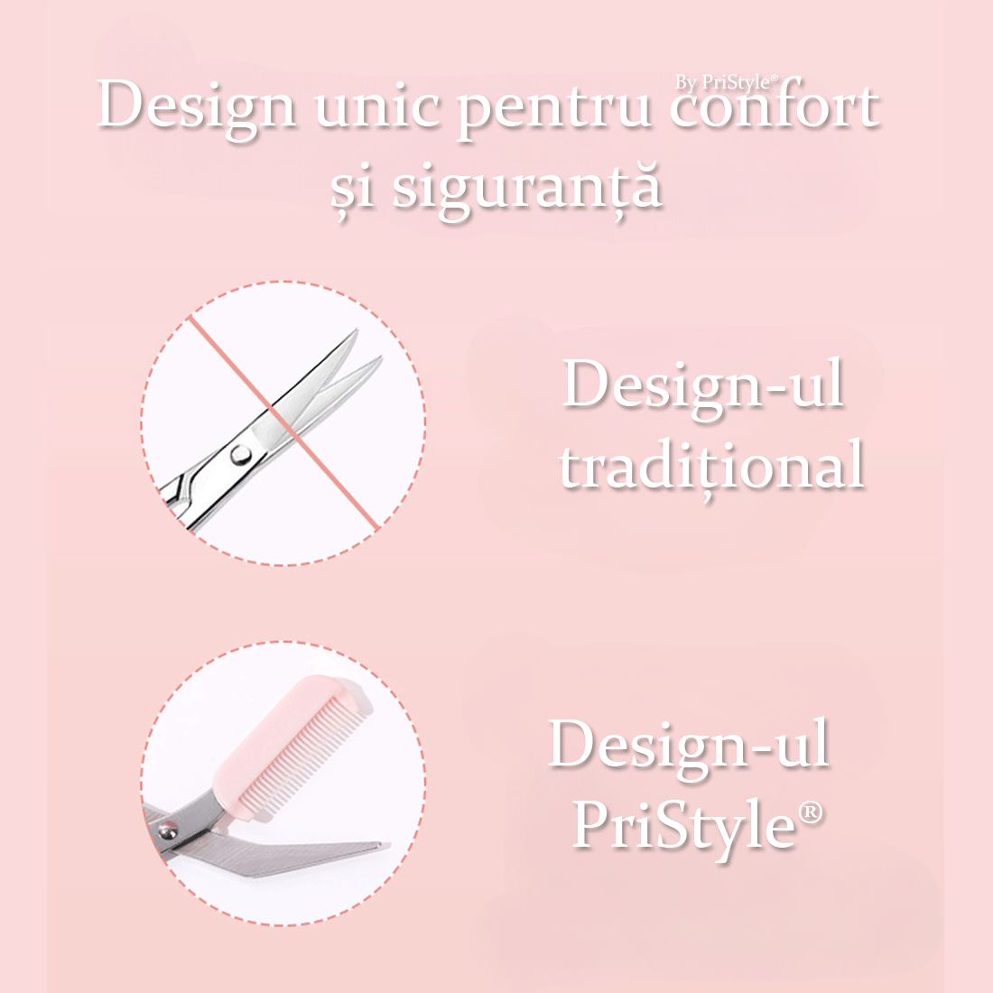 Set Profesional pentru Ingrijirea Sprancenelor, cu Foarfeca de Precizie si Lama de Ras cu Protectie, Ideal pentru Modela