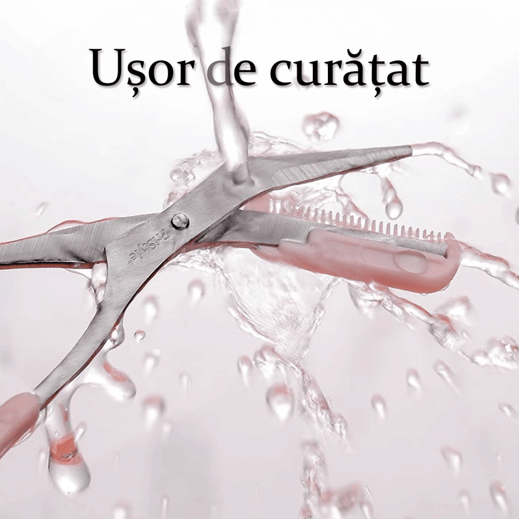 Set Profesional pentru Ingrijirea Sprancenelor, cu Foarfeca de Precizie si Lama de Ras cu Protectie, Ideal pentru Modela