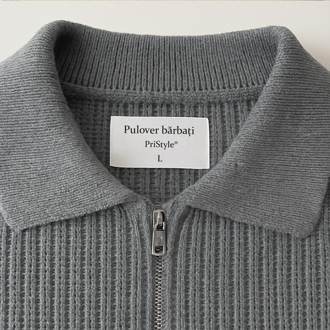 Pulover Barbati cu Guler Polo si Fermoar