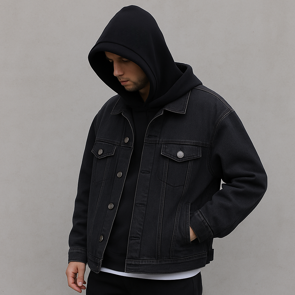 Geaca Denim, Hanorac cu Gluga