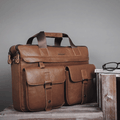Geanta pentru Business sau Office din Piele Naturala Premium, pentru Laptop sau Documente, Multifunctionala, cu Comparti