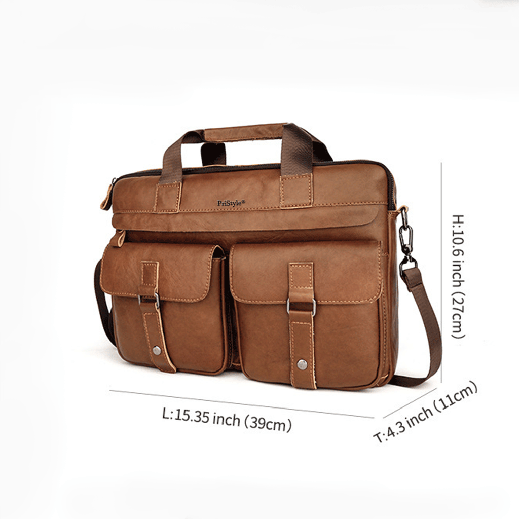 Geanta pentru Business sau Office din Piele Naturala Premium, pentru Laptop sau Documente, Multifunctionala, cu Comparti