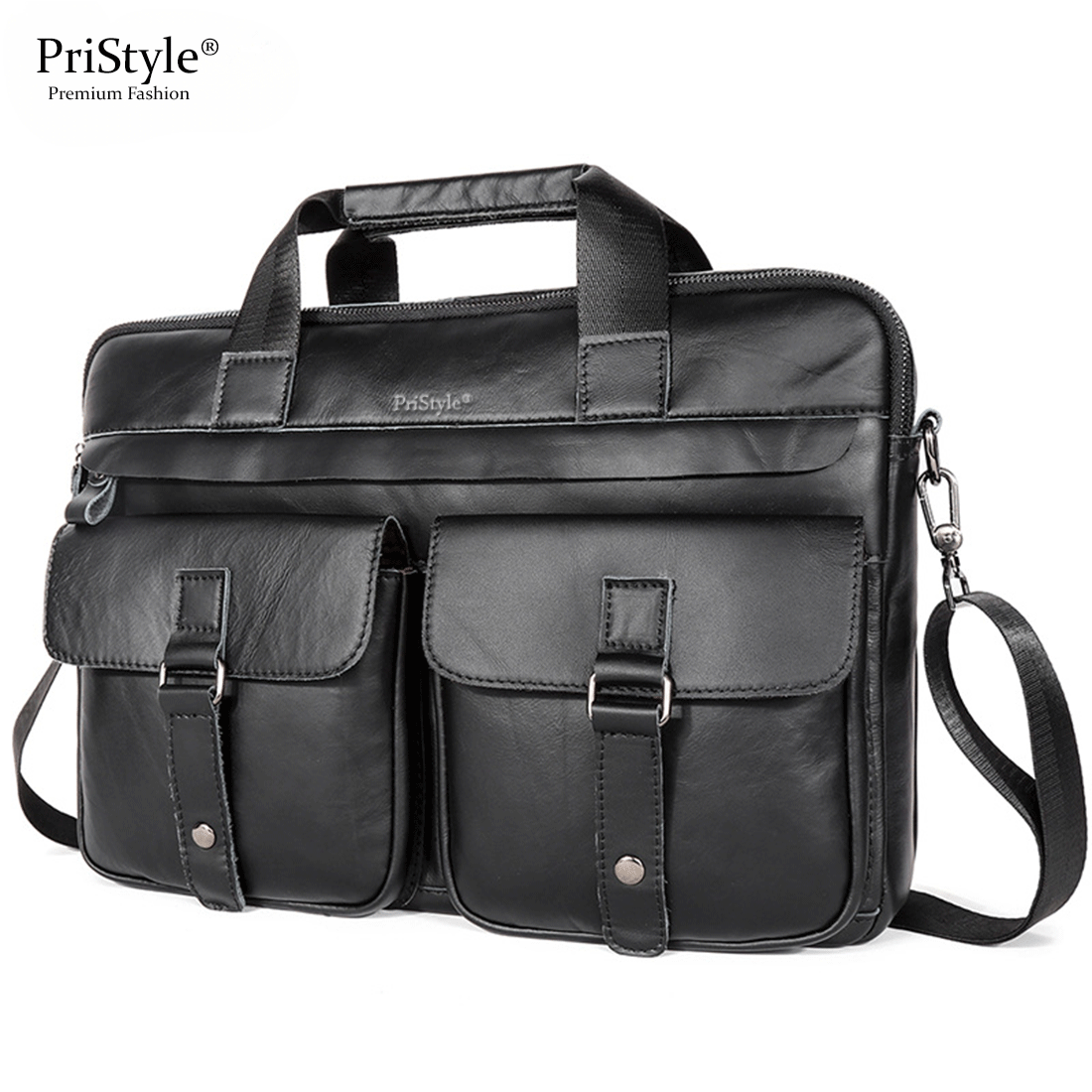 Geanta pentru Business sau Office din Piele Naturala Premium, pentru Laptop sau Documente, Multifunctionala, cu Comparti