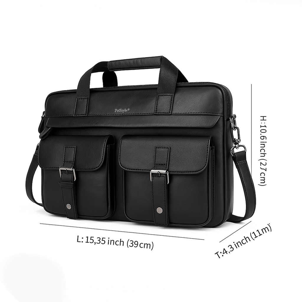 Geanta pentru Business sau Office din Piele Naturala Premium, pentru Laptop sau Documente, Multifunctionala, cu Comparti