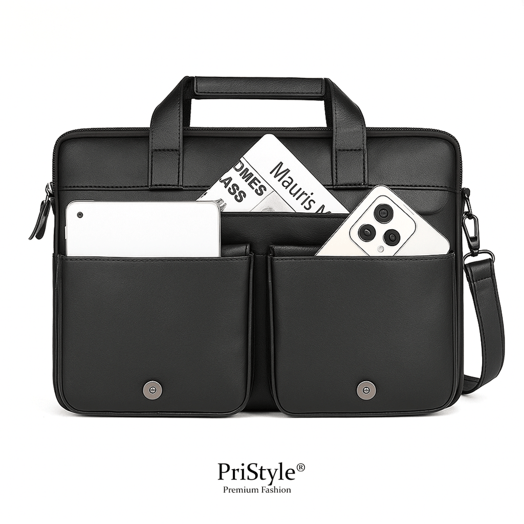 Geanta pentru Business sau Office din Piele Naturala Premium, pentru Laptop sau Documente, Multifunctionala, cu Comparti