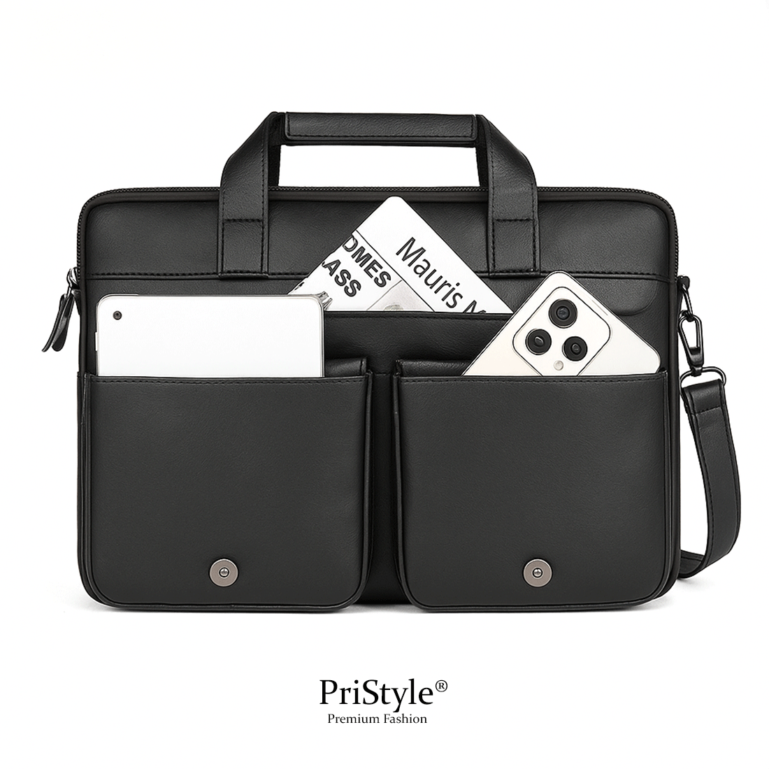 Geanta pentru Business sau Office din Piele Naturala Premium, pentru Laptop sau Documente, Multifunctionala, cu Comparti