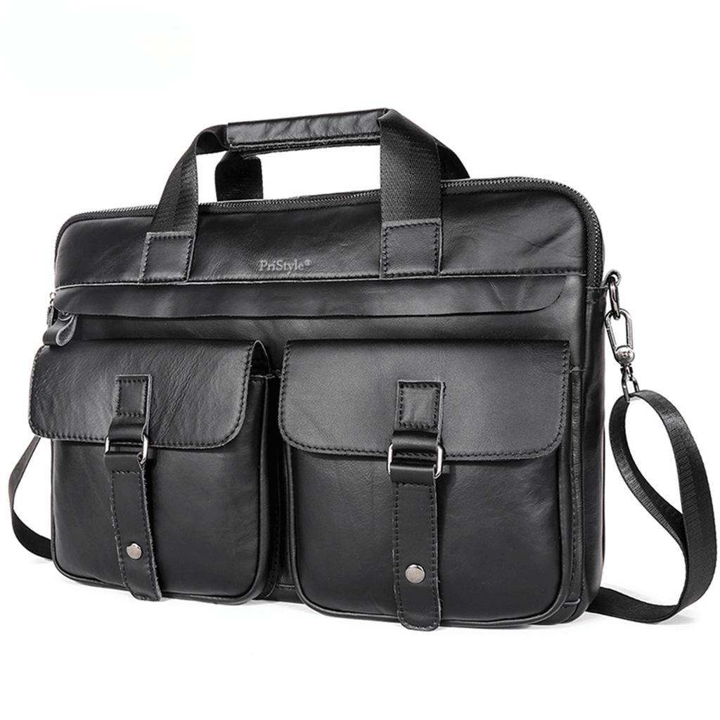 Geanta pentru Business sau Office din Piele Naturala Premium, pentru Laptop sau Documente, Multifunctionala, cu Comparti