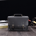 Geanta Business din Piele Ecologica Premium, Tip Servieta, cu Doua Catarame Metalice, Compartiment Laptop, Curea Reglabi