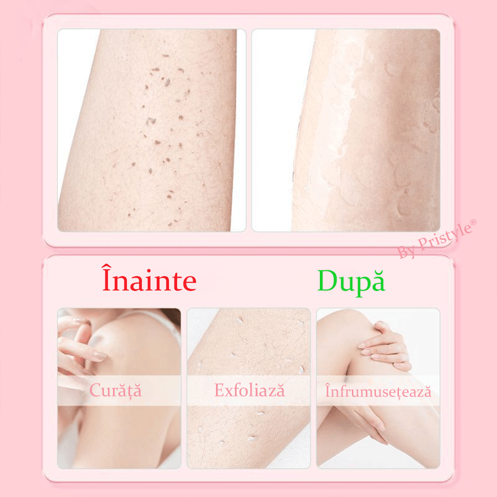 Set 2 Manusi Exfoliante Corp – Indeparteaza Celulele Moarte si Impuritatile, Piele Fina si Catifelata, Ideale pentru Dus