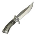 Cutit Camping sau Vanatoare, 'Bizonul', cu Maner din Lemn de Fag Natural si Detalii Metalice Sculptate, 24 cm, PriStyle®