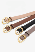 Set 4 Curele Elegante pentru Femei din Piele Ecologica de Calitate Superioara si Catarama Aurie, PriStyle®, Negru, Maro,