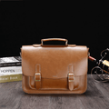 Geanta Business din Piele Ecologica Premium, Tip Servieta, cu Doua Catarame Metalice, Compartiment Laptop, Curea Reglabi