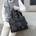 Geanta Office pentru Barbati, din Piele Ecologica Premium, Impermeabila, Multifunctionala, cu Bretea de Umar Reglabila s