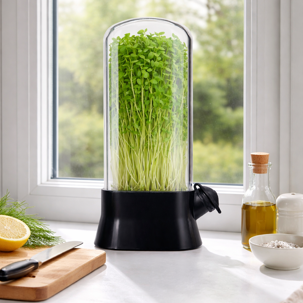 Germinator pentru Microplante cu Capac Transparent, Mini Sera pentru Cultivare Acasa, Suport de Crestere pentru Germeni,