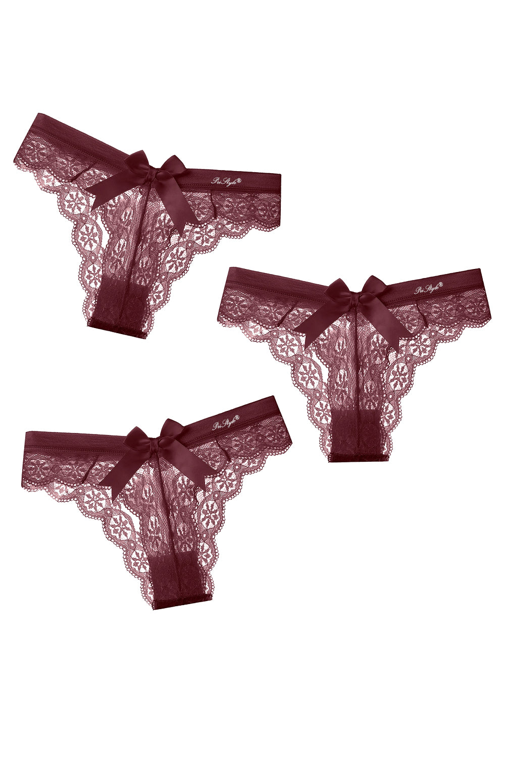 Set Chiloti Dama, cu Dantela si Fundita, tip Tanga