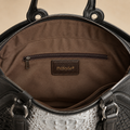 Geanta Dama din Piele Naturala de Bovina, Model Elegant cu Textura de Reptila, Geanta de Mana si Umar, Compartiment Spat