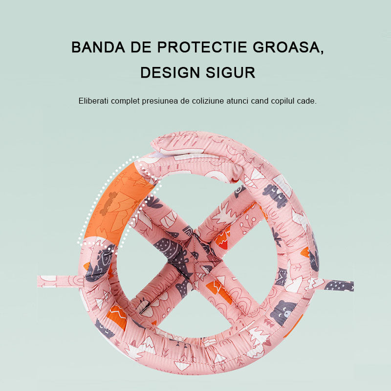 Casca de protectie pentru copii, Ajustabila, Bumbac, 6-36luni, Roz