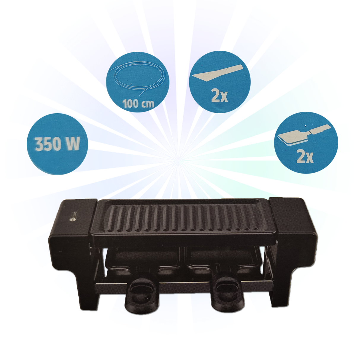 Plita Grill/Raclette Electrica, Switch On, 350 W, 2 persoane