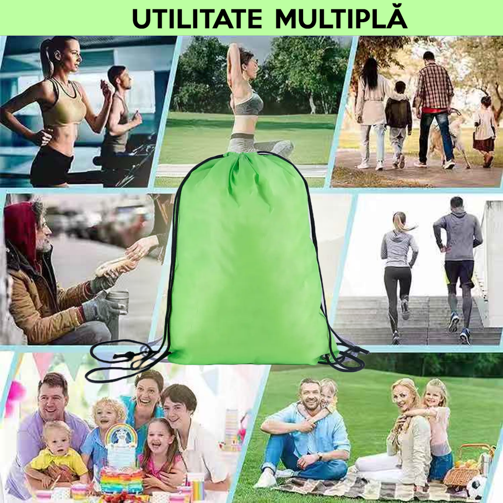 Rucsac pentru echipament de fitness, pentru incaltaminte de sport sau haine de schimb, 42x34cm, Poliester, PriStyle - 65