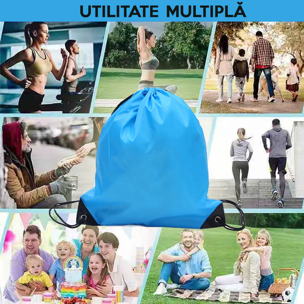 Rucsac rezistent pentru Incaltaminte de Sport, Haine de Schimb sau Echipament de Fitness, 42x34cm, Poliester, PriStyle®,