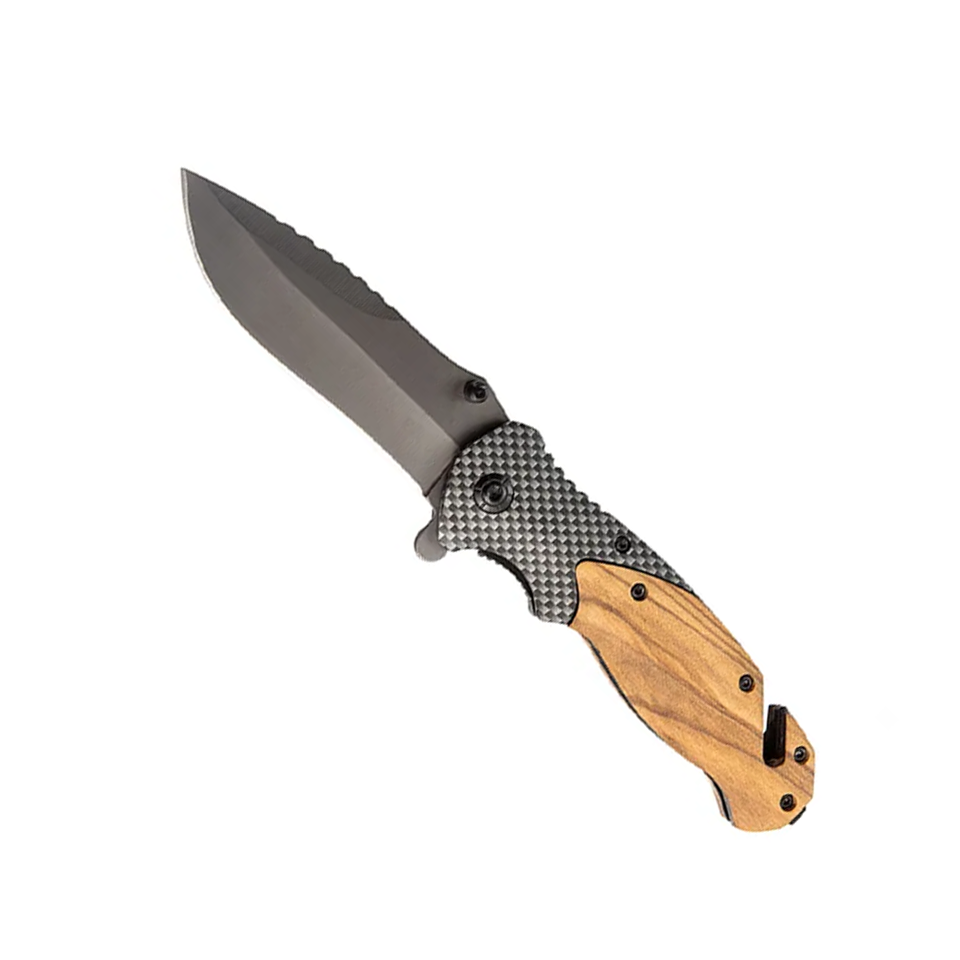 Cutit Premium Pliabil tip briceag, Cu Blocare Lama, pentru camping, vanatoare, supravietuire si bushcraft, Maner de Masl