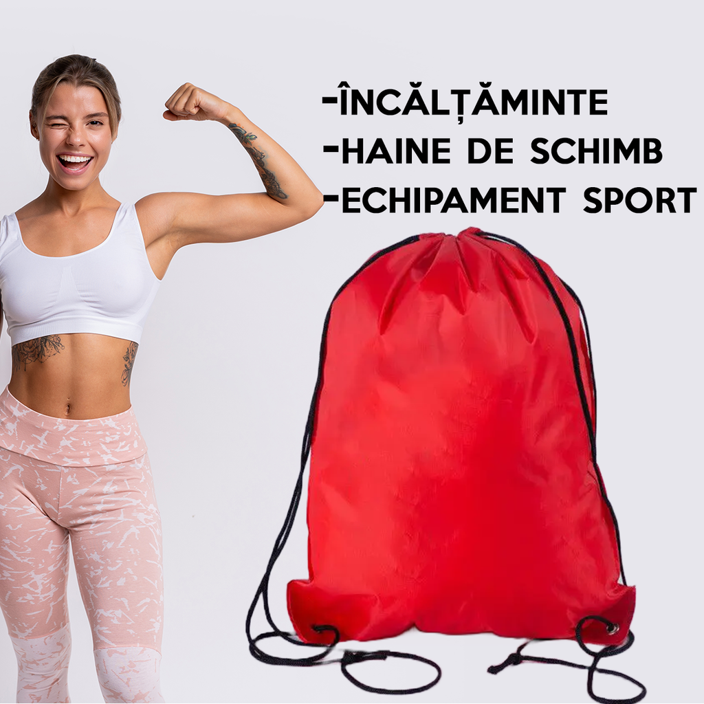 Rucsac pentru echipament de fitness, pentru incaltaminte de sport sau haine de schimb, 42x34cm, Poliester, PriStyle - 65