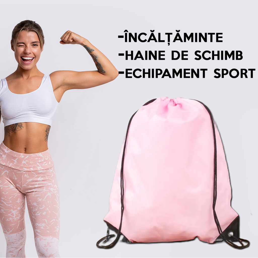 Rucsac pentru echipament de fitness, pentru incaltaminte de sport sau haine de schimb, 42x34cm, Poliester, PriStyle - 65