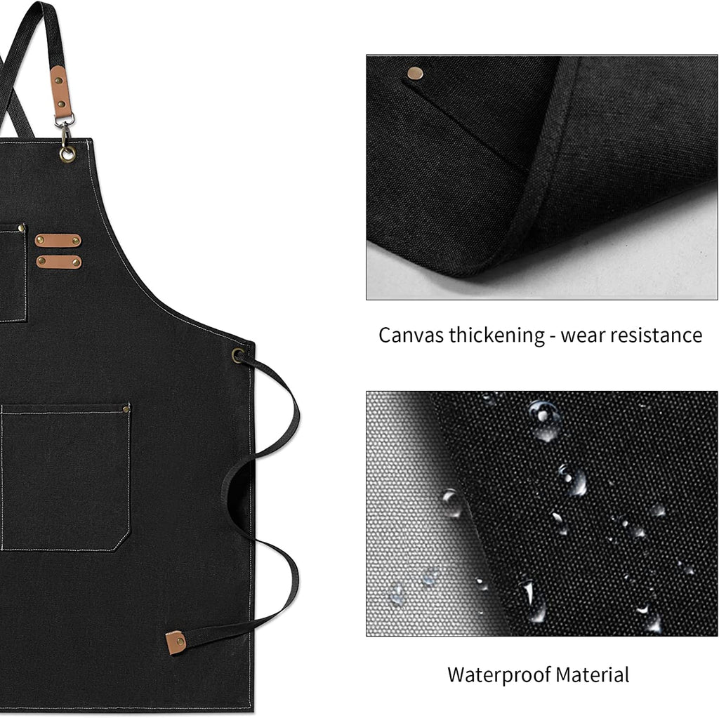 Sort de bucatarie, negru, material panza, cu buzunar
