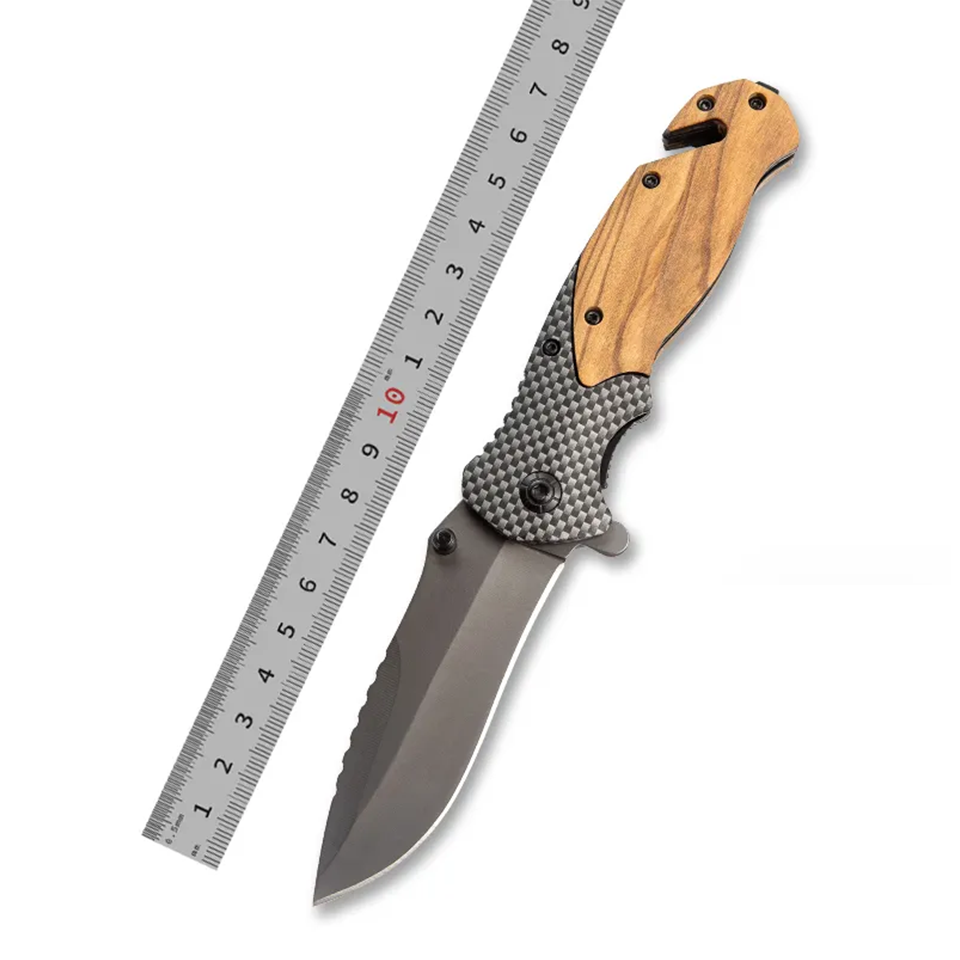 Cutit Premium Pliabil tip briceag, Cu Blocare Lama, pentru camping, vanatoare, supravietuire si bushcraft, Maner de Masl