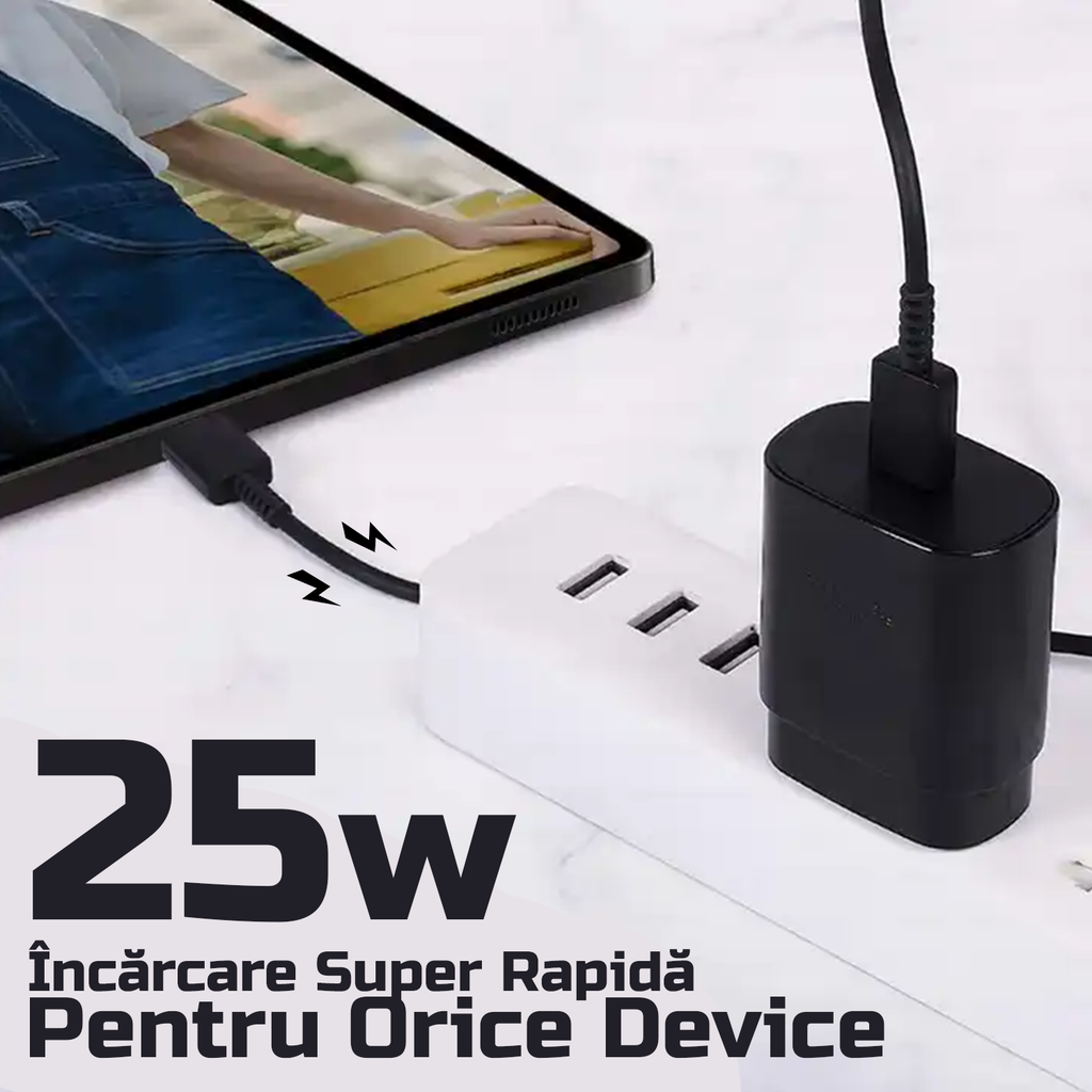 Incarcator universal USB - C, compatibil cu orice model de Samsung, LG, Huawei, Allview, Motorola, Xiaomi, Oppo, Super F